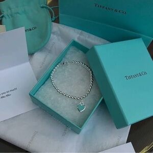 Tiffany & Co. Silver Heart Charm Bracelet